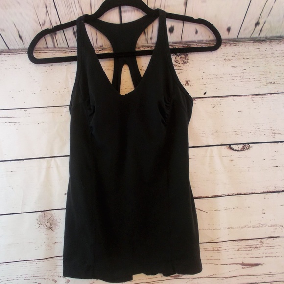 lululemon athletica Tops - Lululemon black racerback tank top bra 8